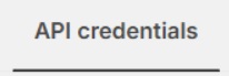 API Credentials